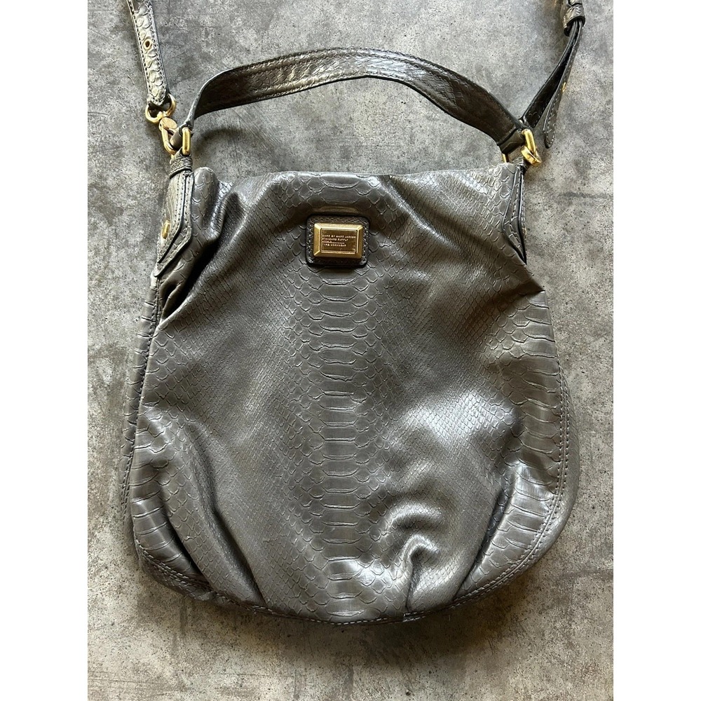 Marc By Marc Jacobs Gray Python Embossed Leather … - image 3